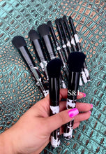Cow print brush set 10pc MOQ 4 ($6.50 code will automatically discount once 4 are added to cart)