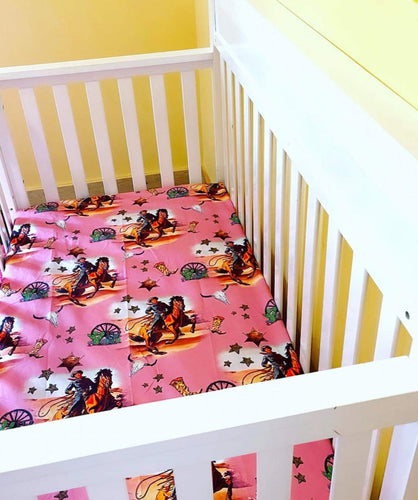 Pink western crib sale