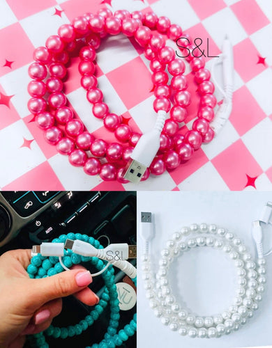 Beaded chargers (pink, pearl & turquoise) early May arrival