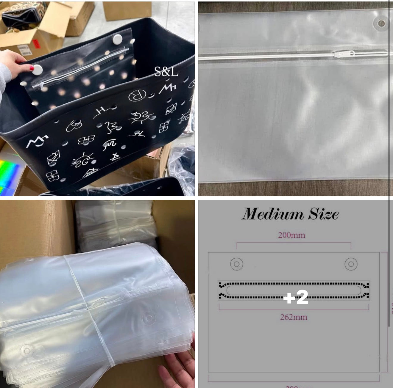 Clear pouches for rubber totes (early May)