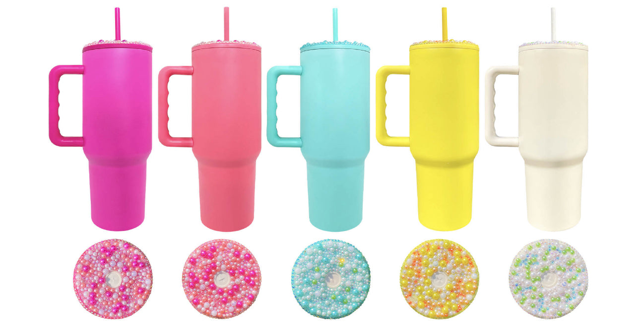 40oz pearl bling tumblers